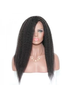 Straight Yaki Lace Front Human Hair Wigs