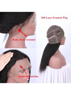 Cheap Lace Wig Yaki 150 Density Lace Front Human Hair Wigs With Baby Hair