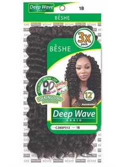 Beshe Locking Loop 3X DEEP WAVE Crochet Braid 12 -Boutique Wig Shop deep1