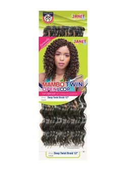 JANET COLLECTION DEEP TWIST BRAID 12 INCH (TWIN LOOP) 9 JANET COLLECTION DEEP TWIST BRAID 12 INCH (TWIN LOOP) -Boutique Wig Shop deep twist braid 12inch