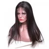 Straight Brazilian Human Hair Hand Tied Elastic Full Lace Wig