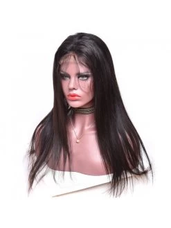 Straight Brazilian Human Hair Hand Tied Elastic Full Lace Wig