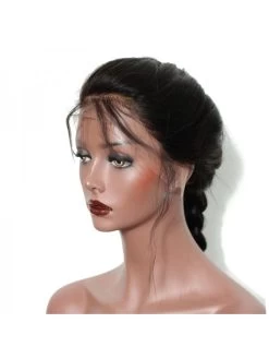 Black Medium 150% Density Lace Front Human Hair Wigs Straight -Boutique Wig Shop ever beauty 250 density lace front human hair wigs straight non remy hair natural black color 3