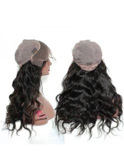Beautiful Brazilian Body Wave 180% Density Lace Front Human Hair Wig Natural Black Color