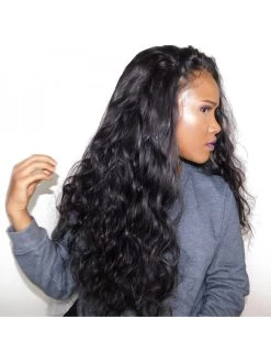 Beautiful Brazilian Body Wave 180% Density Lace Front Human Hair Wig Natural Black Color -Boutique Wig Shop ever beauty brazilian body wave non remy 250 density lace front human hair wig natural black 3