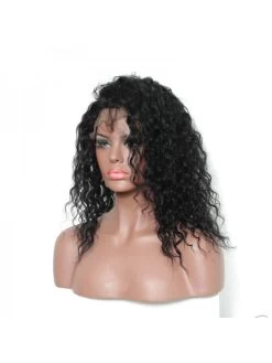 Full Lace Human Hair Wigs Brazilian Loose Curly Remy Hair Natural Black