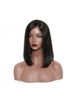 Lace Front Human Hair Wigs Straight Brazilian Short Bob Wig