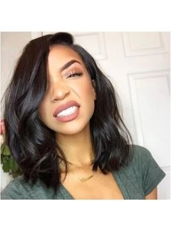 Medium Lace Front Human Hair Bob Wigs With Baby Hair -Boutique Wig Shop full lace front wigs human hair bob wigs with baby hair short human hair wigs for 5