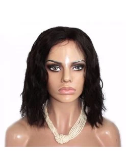 Full Lace Human Hair Bob Wigs Wavy For Black Women