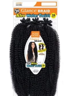 Model Model Glance 3X AFRO WATER TWIST Crochet Braid 28 -Boutique Wig Shop gb2693m