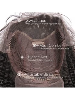 Black Women Kinky Curly Human Hair Lace Front Wigs