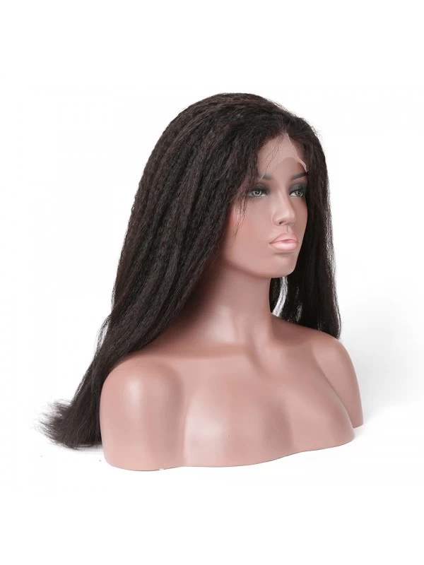 Lace Front Wig Kinky Straight 100% Human Hair 4 Lace Front Wig Kinky Straight 100% Human Hair - Image 4