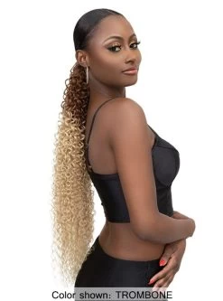 Janet Collection Remy Illusion Ponytail - WATER WAVE 32 -Boutique Wig Shop iwater4m