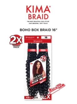 Harlem 125 Kima 2X BOHO BOX BRAID Crochet Braid 16 -Boutique Wig Shop kbx165m