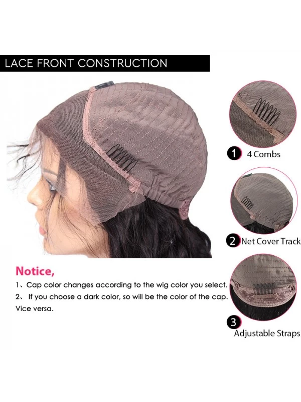 Straight Lace Front Wigs With Bangs Indian Human Hair Bob Natural Color Non-Remy 8-16'' 130denisty For Black Women 5 Straight Lace Front Wigs With Bangs Indian Human Hair Bob Natural Color Non-Remy 8-16'' 130denisty For Black Women - Image 5