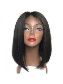 Straight Full Lace Human Hair Wigs Bob Natural Color For Black Women -Boutique Wig Shop luffy non remy brazilian straight silk base full lace human hair wigs short bob natural color 3