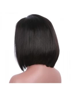 Straight Full Lace Human Hair Wigs Bob Natural Color For Black Women -Boutique Wig Shop luffy non remy brazilian straight silk base full lace human hair wigs short bob natural color 4