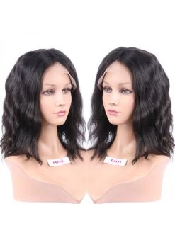 Mono Human Hair Short Bob Natural Wave Lace Front Wigs -Boutique Wig Shop luffy non remy peruvian human hair short bob natural wave silk base lace front wigs natural 5