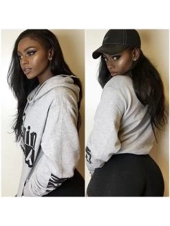 Full Lace Human Hair Wigs Straight Remy Hair Wigs For Black Women With Baby Hair