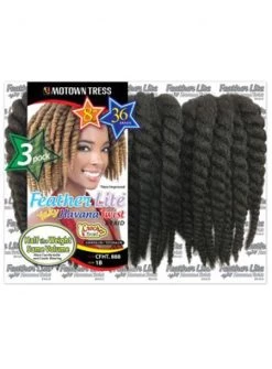 Motown Tress Synthetic - Crochet Feather HAVANA TWIST Braid 3 Pack - CFHT.888 (8 Inches)