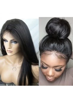 Long Straight Full Lace Human Hair Wigs For Black Women -Boutique Wig Shop new high ponytail virgin brazilian silky straight full lace wig glueless long straight full lace human 5