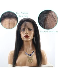 Layered Full Lace Silky Straight Human Hair Wig Brazilian Remy Hair Middle Part