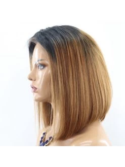 Silky Straight Color 100% Brazilian Remy Human Hair Lace Front Wigs -Boutique Wig Shop oulaer silky straight ombre color 100 brazilian remy human hair lace front wigs pre plucked 10 4