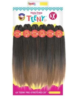 Janet Collection Nala Tress 6X TEENY PRE-STRETCHED Crochet Braid 28 -Boutique Wig Shop pre5m