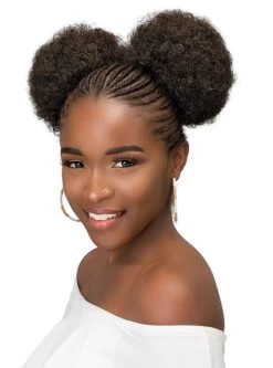Janet Collection Noir Afro Puff 2Pcs (AFP11) -Boutique Wig Shop puff2m