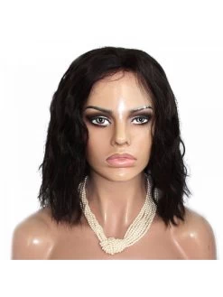 Boutique Wig Shop -Boutique Wig Shop remy glueless full lace human hair wigs short bob human hair wavy lace front wigs for 1