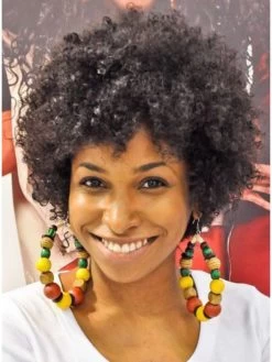 Capless Short Synthetic Hair Curly Black Wig With Bangs