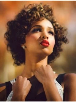 Capless Short Synthetic Hair Curly Brown Wig Without Bangs