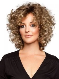 Capless Medium Synthetic Hair Curly Wig Without Bangs