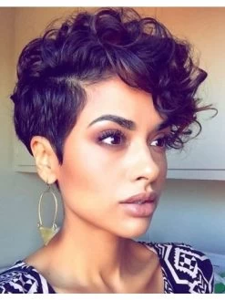 Lace Front Short Synthetic Hair Wavy Wig Without Bangs