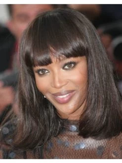 Capless Shoulder Length Synthetic Hair Straight Wig With Bangs