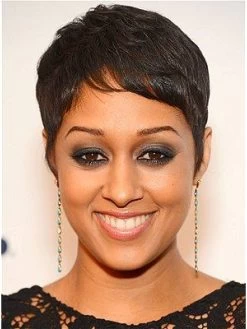 Capless Short Remy Human Hair Straight Black Boycuts Wig