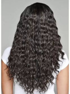 Lace Front Long Synthetic Hair Curly Black Wig Without Bangs -Boutique Wig Shop rwb611204 02