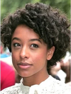 Capless Short Synthetic Hair Curly Black Wig Without Bangs