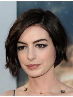 Short Wavy Brown Synthetic Hair Wig