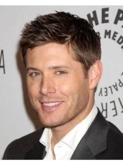 Mens Monofilament Short Synthetic Hair Straight Wig