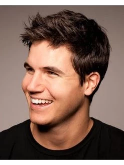 Capless Short Remy Human Hair Straight Wig For Man