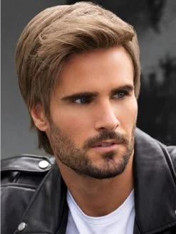 Lace Front Short Synthetic Hair Straight Wig For Man