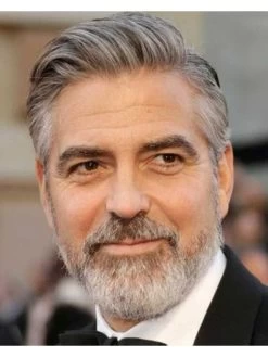 Lace Front Short Synthetic Hair Grey Wig For Older Man