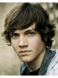 Mens Capless Short Remy Human Hair Wavy Wig