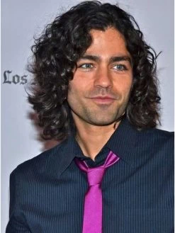 Lace Front Medium Synthetic Hair Curly Mens Wig