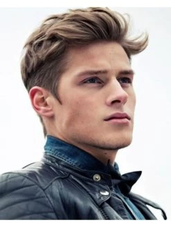 Lace Front Short Synthetic Hair Straight Mens Wig