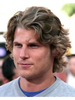 Mens Lace Front Short Synthetic Hair Wavy Wig