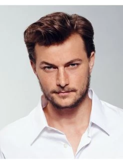 Full Lace Short Synthetic Hair Straight Mens Wig