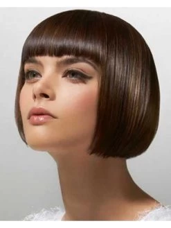 Remy Human Hair Capless Short Straight Bobs Wig