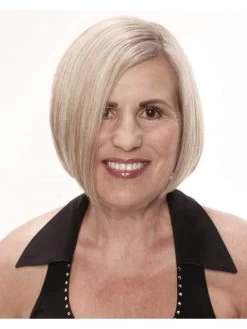 Synthetic Hair Lace Front Chin Length Bobs Grey Wig